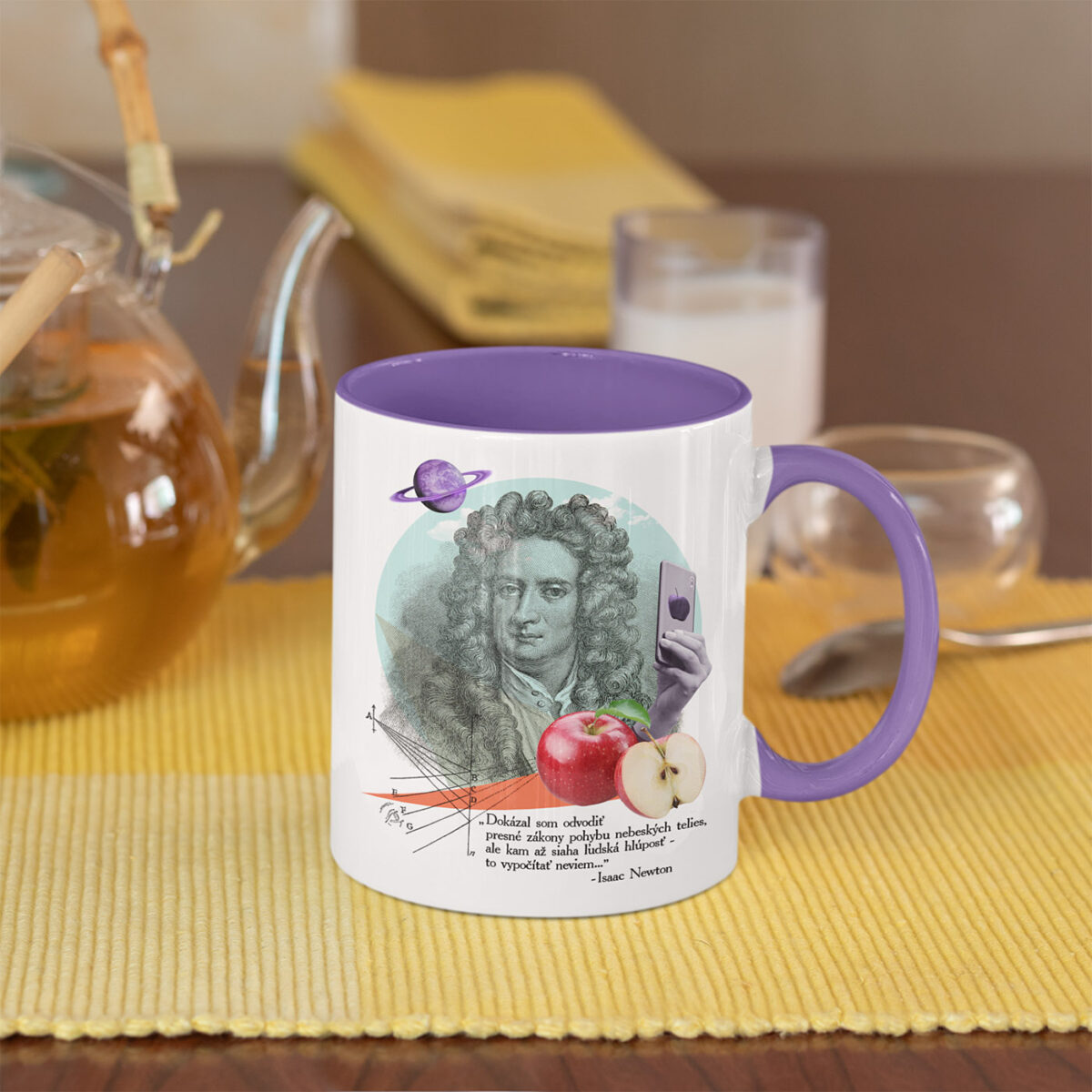 Hrnček dizajnový Newton o ľudskej hlúposti