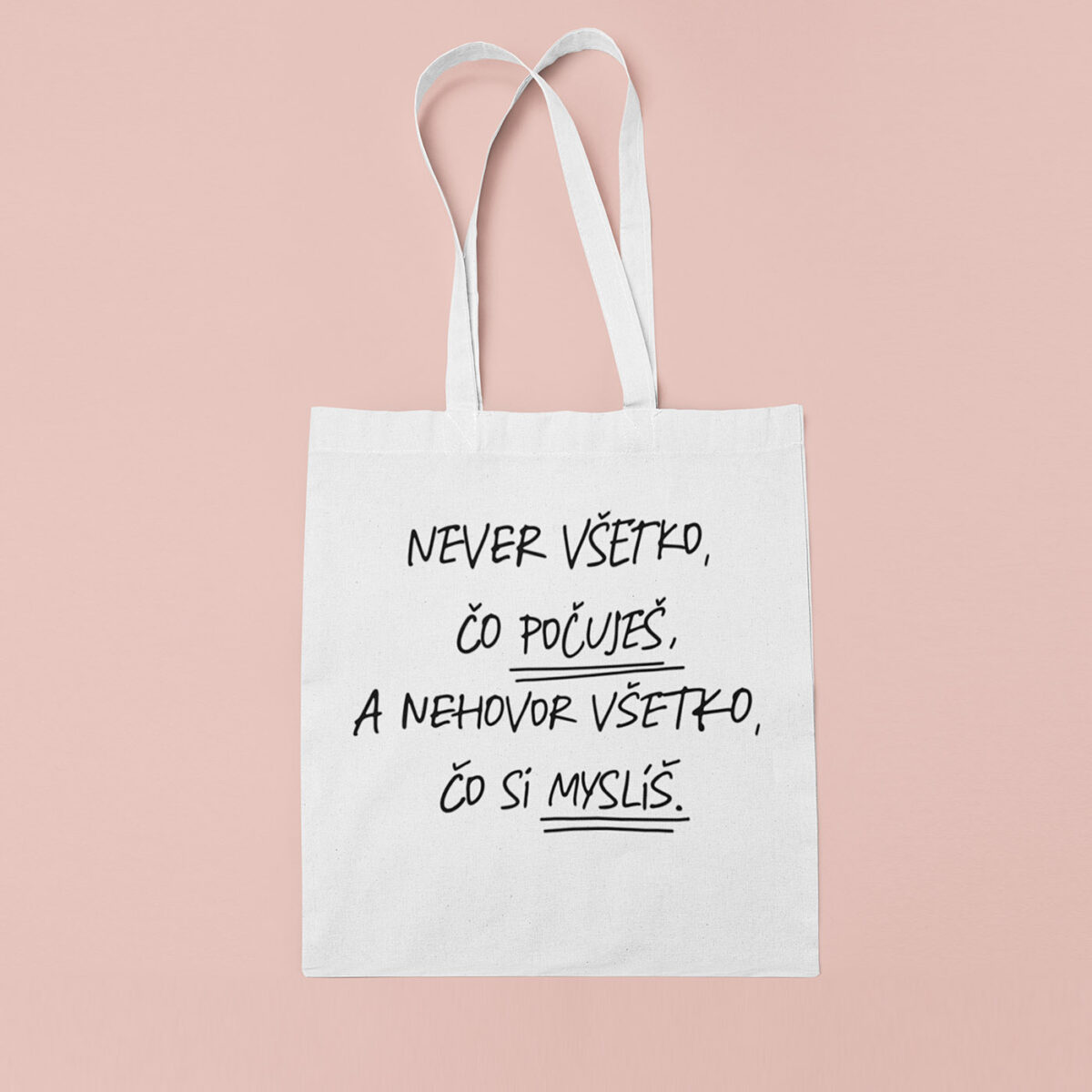 Plátenná taška Never všetko, čo počuješ... - Image 5