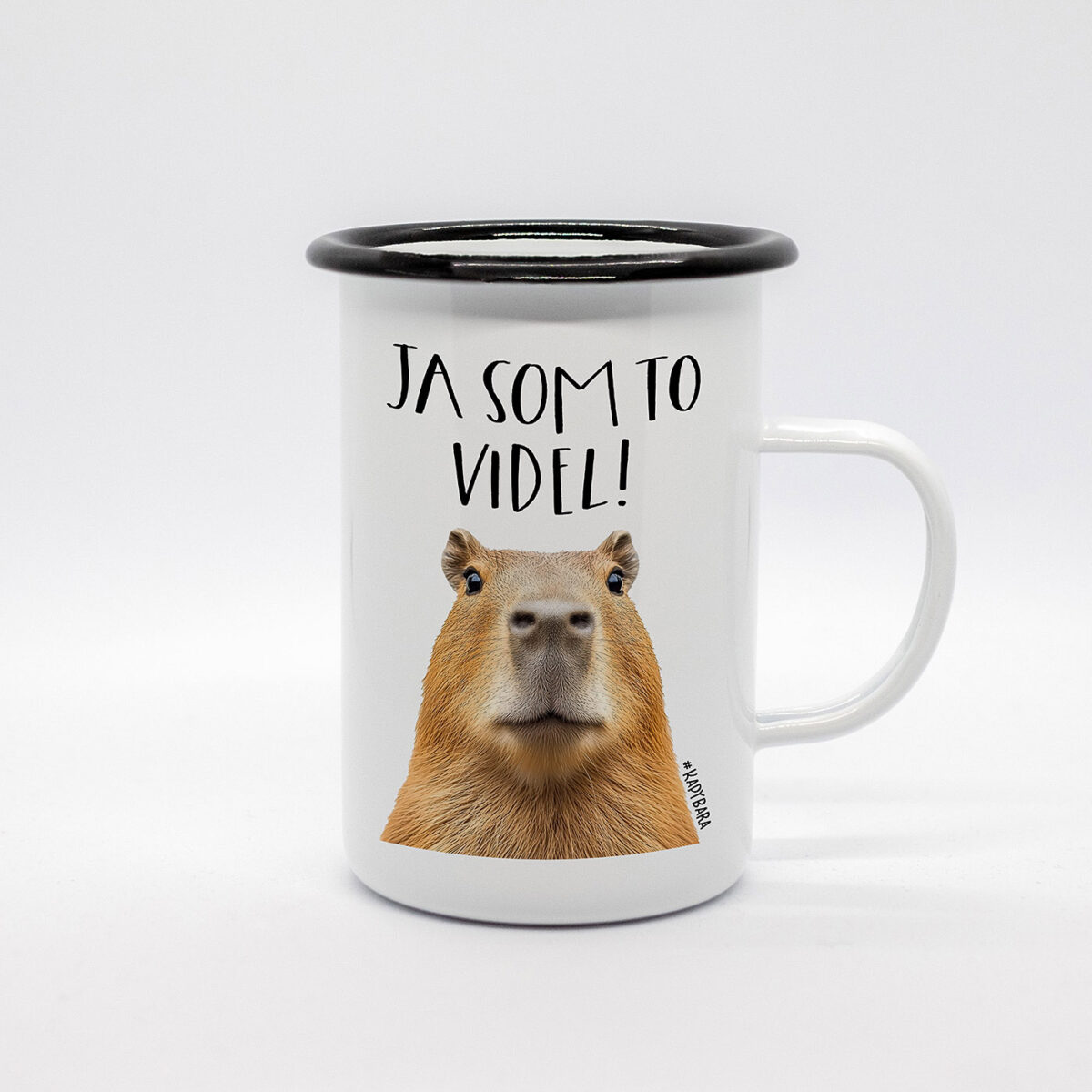Smaltovaný hrnček vysoký Ja som to videl/a! #kapybara - Image 2