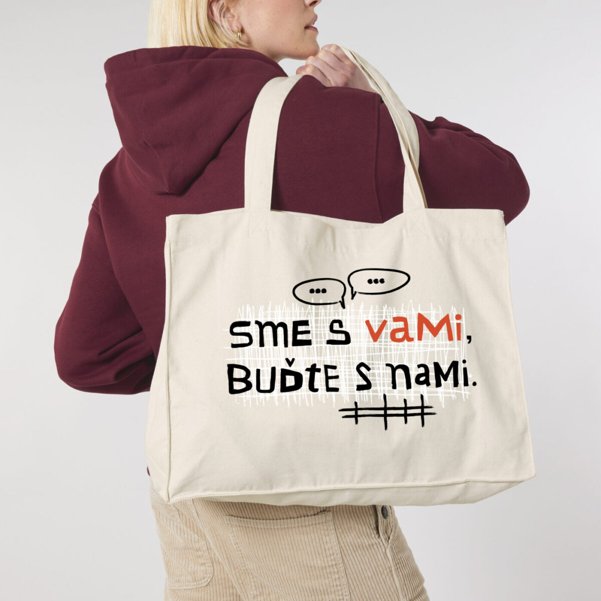 Plátenná megataška Sme s vami, buďte s nami - Image 3