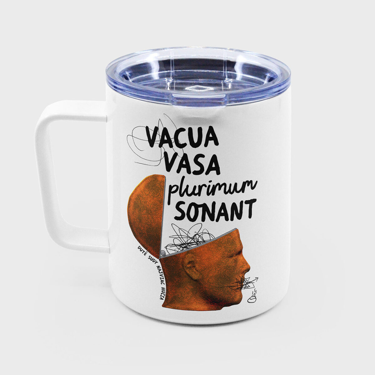 Nerezový termohrnček Vacua vasa plurimum sonant