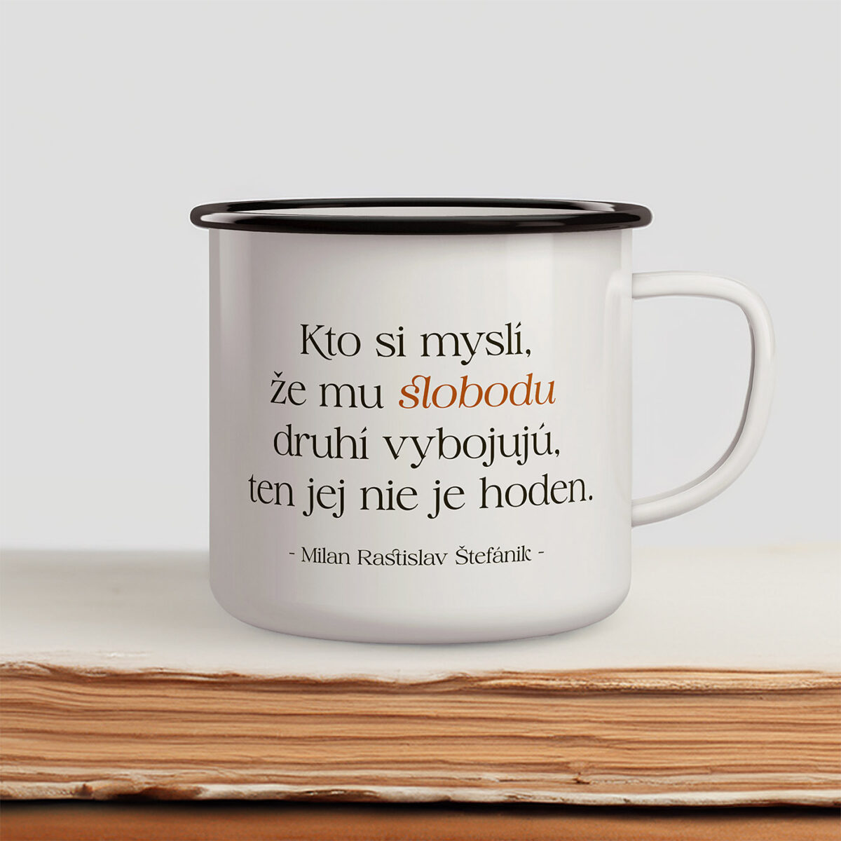 Smaltovaný hrnček Štefánik o slobode