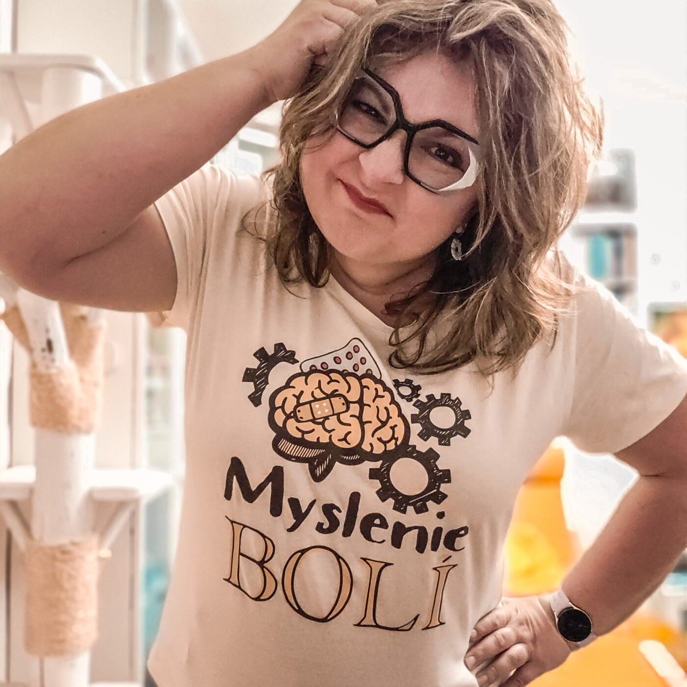 Dámske tričko Myslenie bolí - Image 2