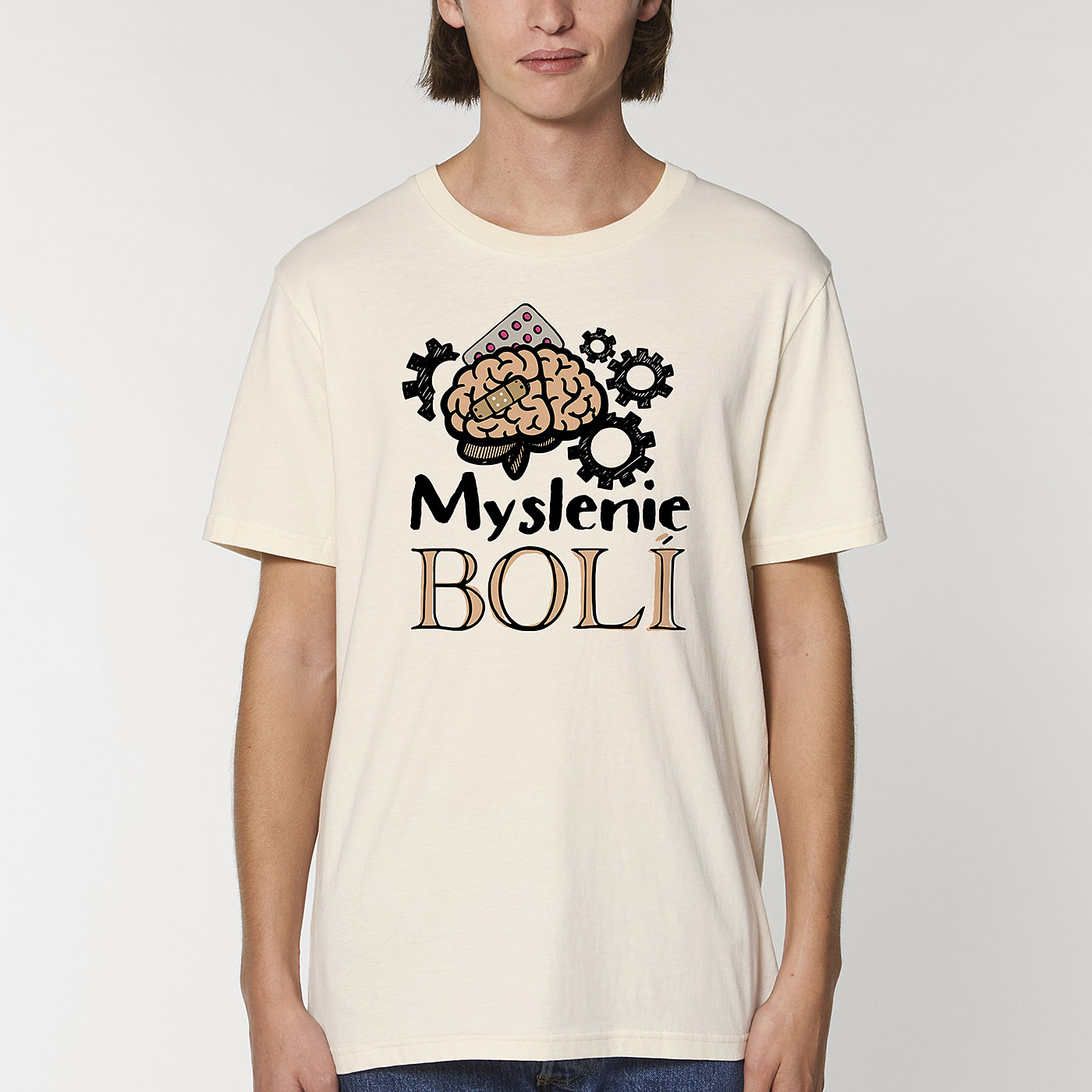 Pánske tričko Myslenie bolí - Image 2