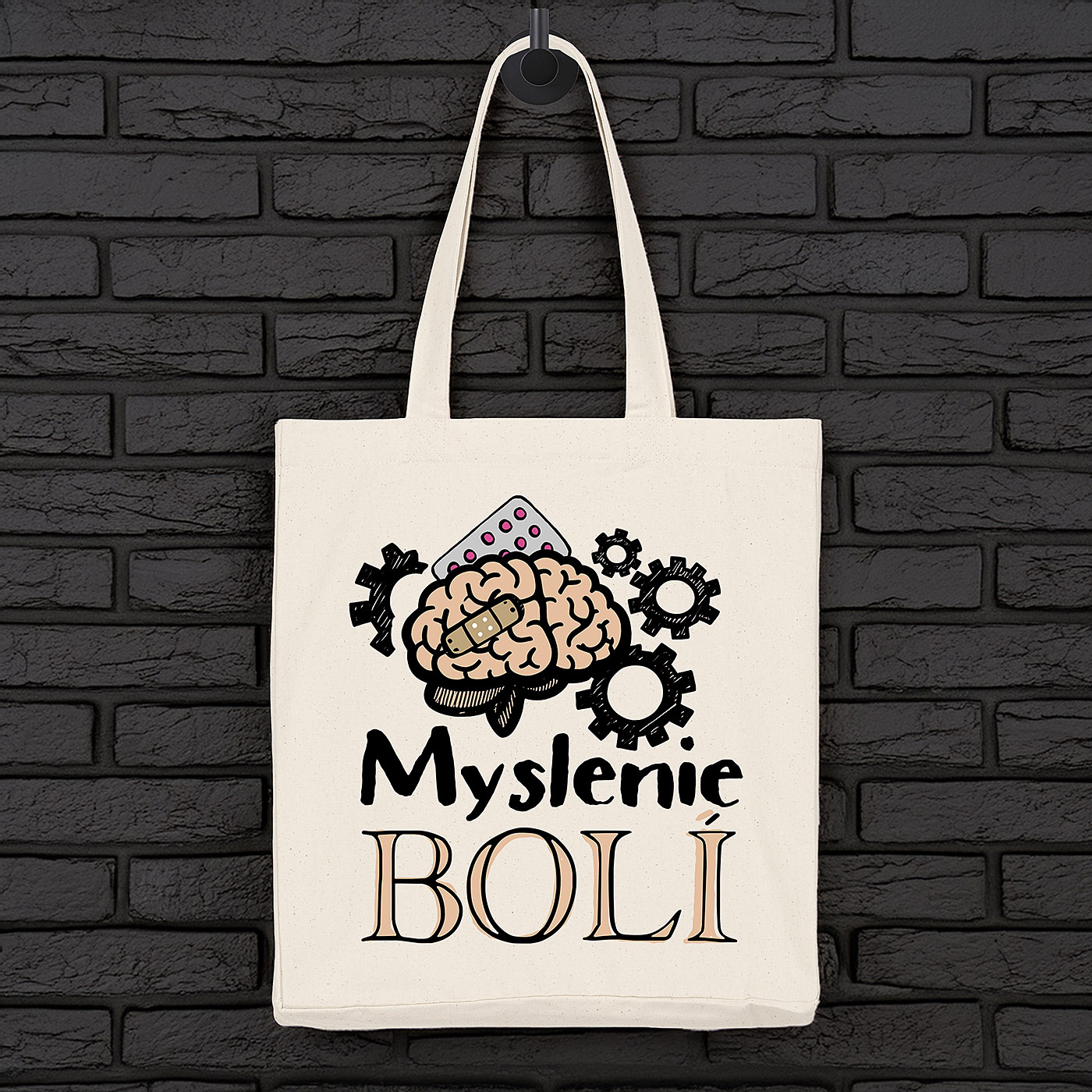 Plátenná taška Myslenie bolí