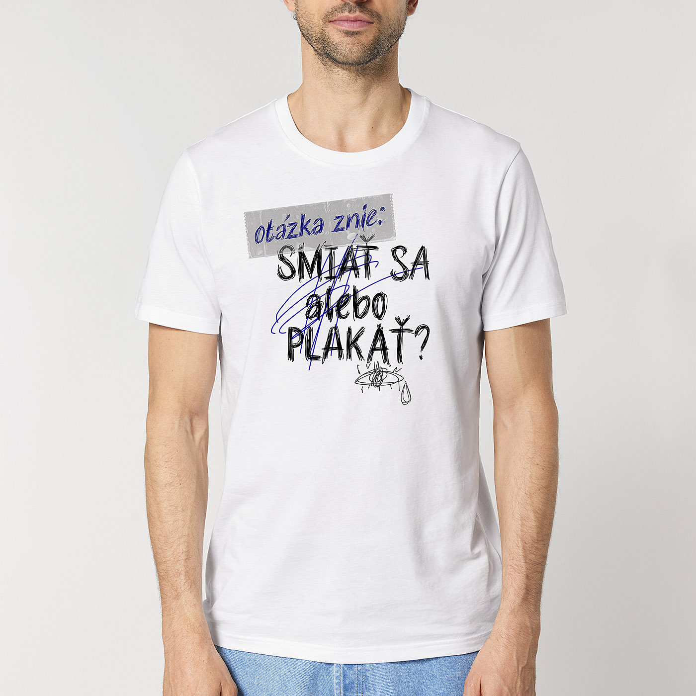 Pánske tričko Smiať sa alebo plakať - Image 2